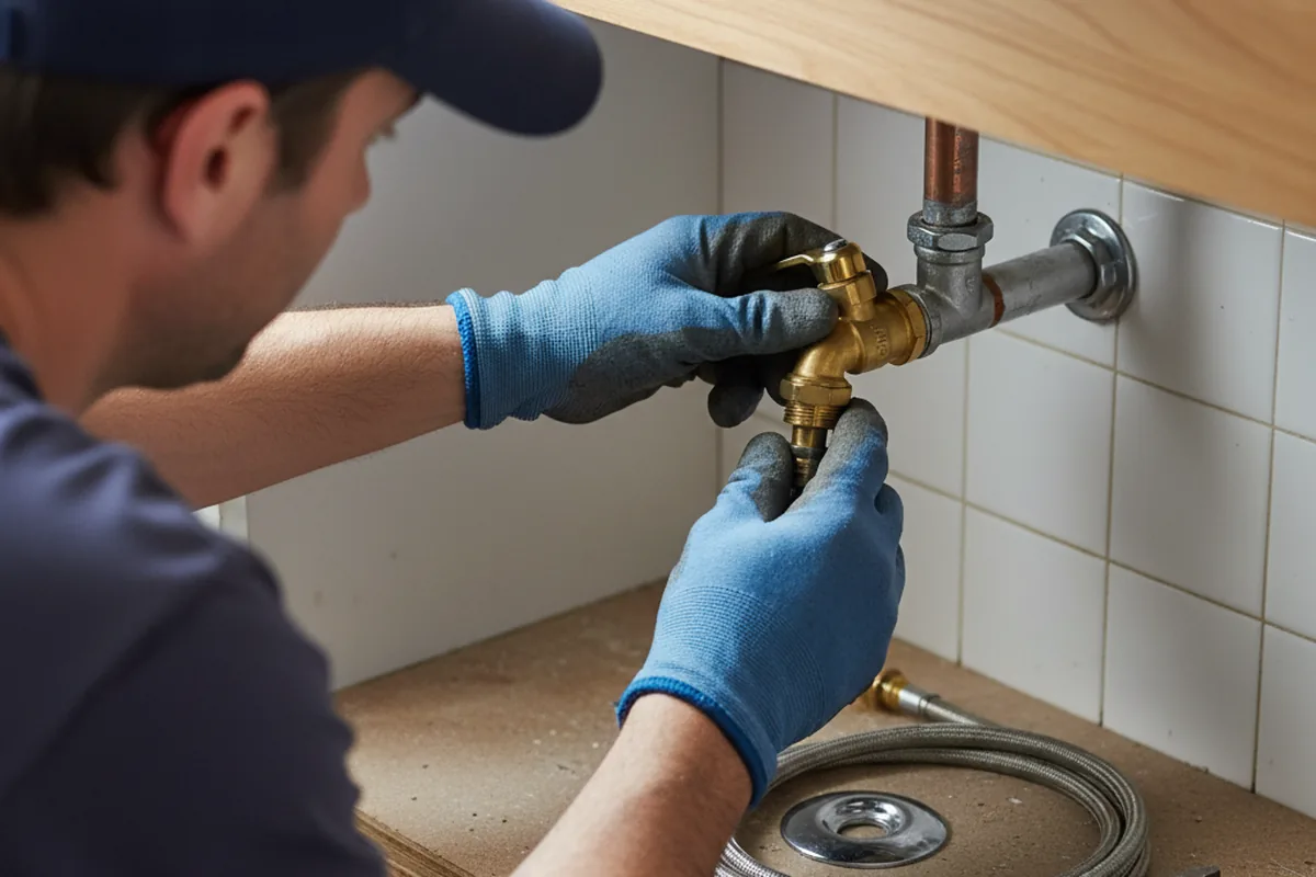 Shutoff valve and fitting work during Burst Pipe Repair in Wheelock